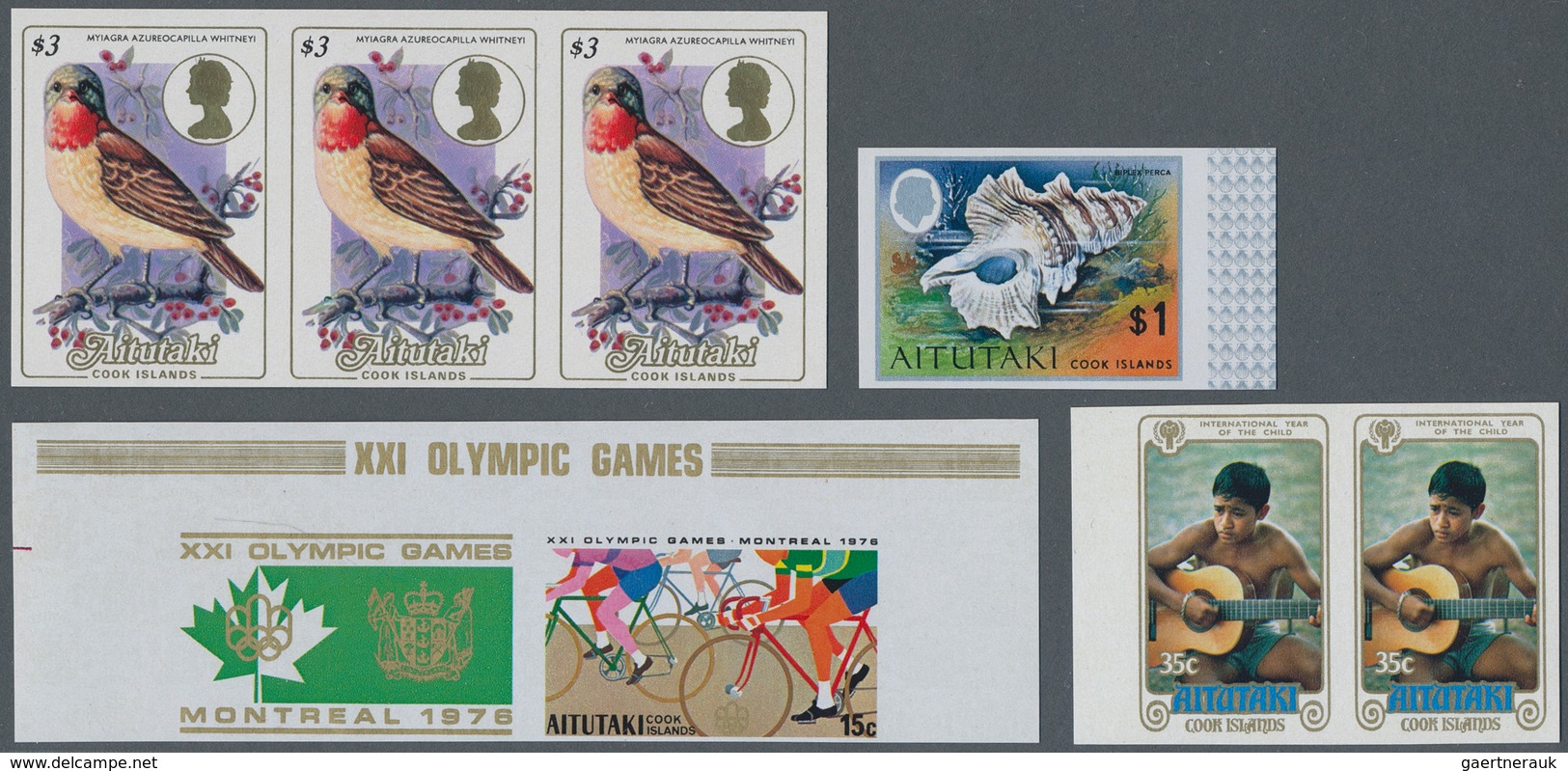 Aitutaki: 1973/1985, Lot Of 9135 IMPERFORATE (instead Of Perforate) Stamps And Souvenir Sheets MNH, - Aitutaki