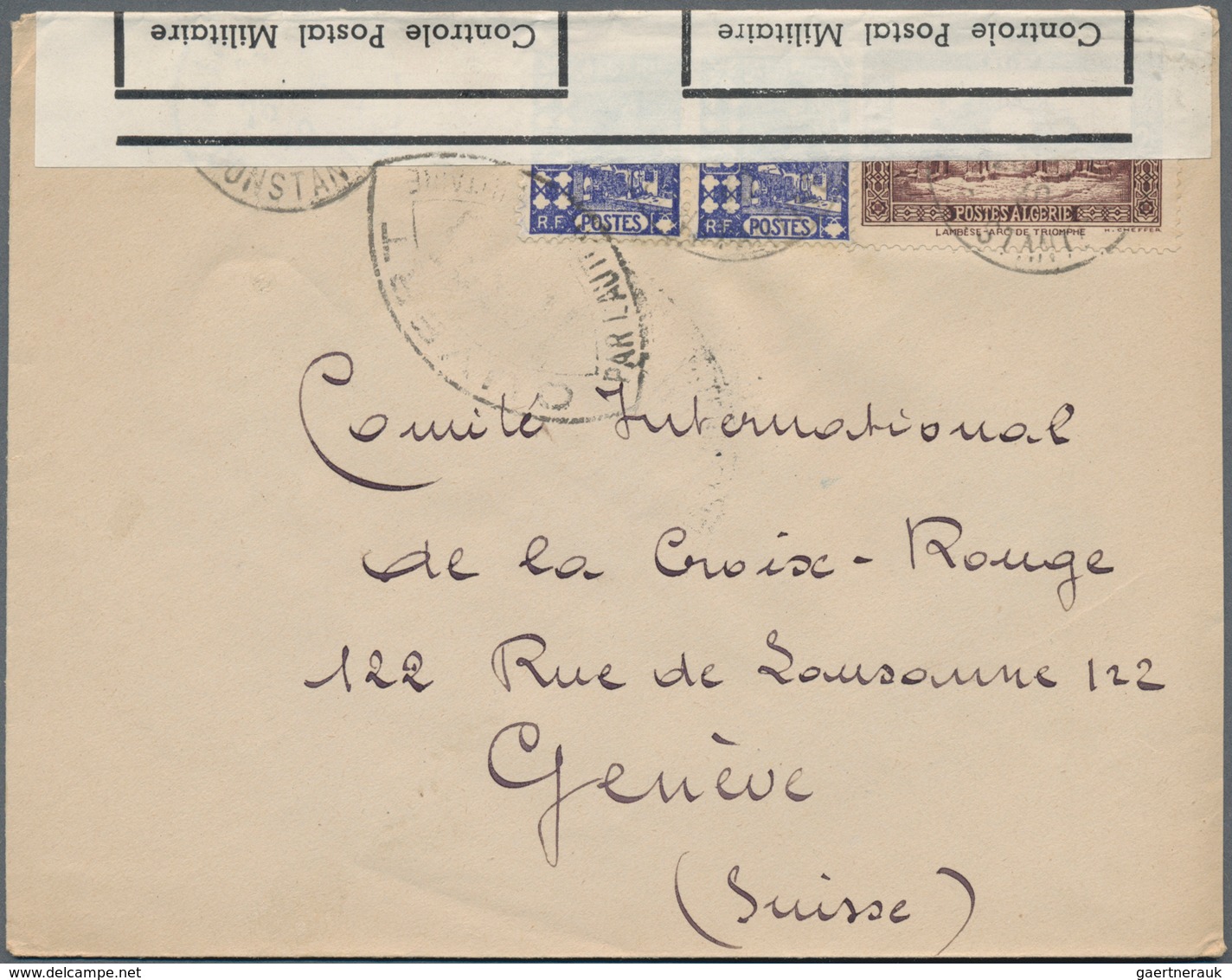 Algerien: 1940/44 Ca. 460 Letters Mainly To The Red Cross In Geneva, Almost Everything With Various - Unused Stamps