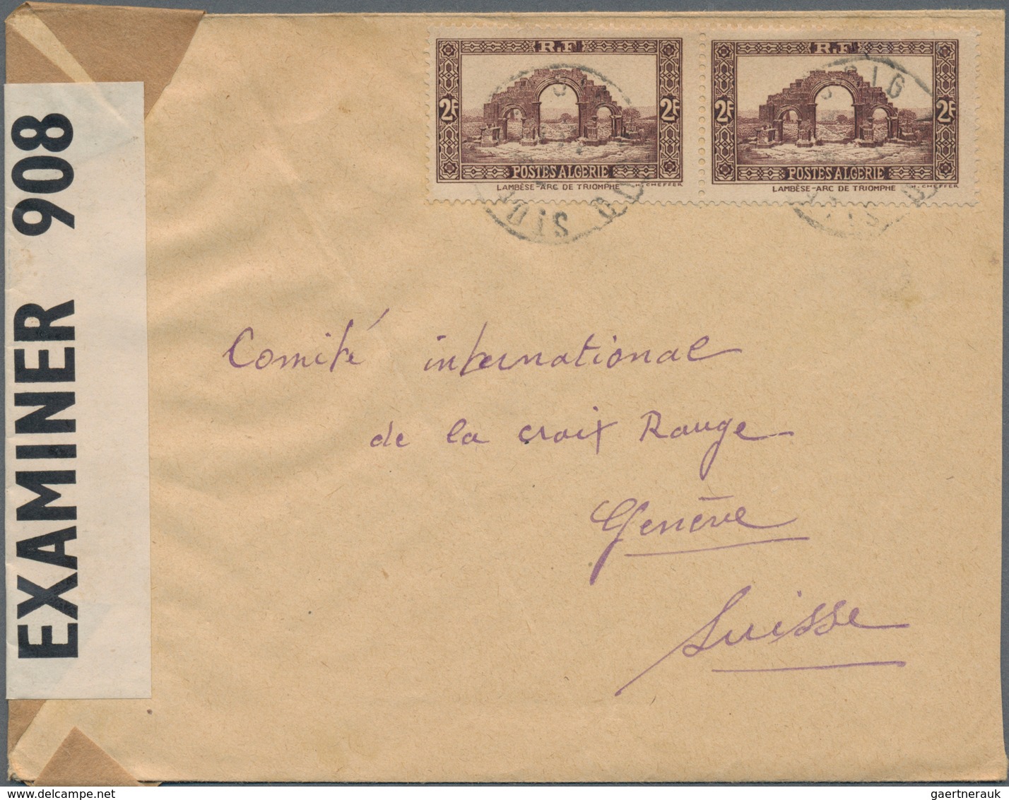 Algerien: 1940/44 ca. 460 letters mainly to the Red Cross in Geneva, almost everything with various