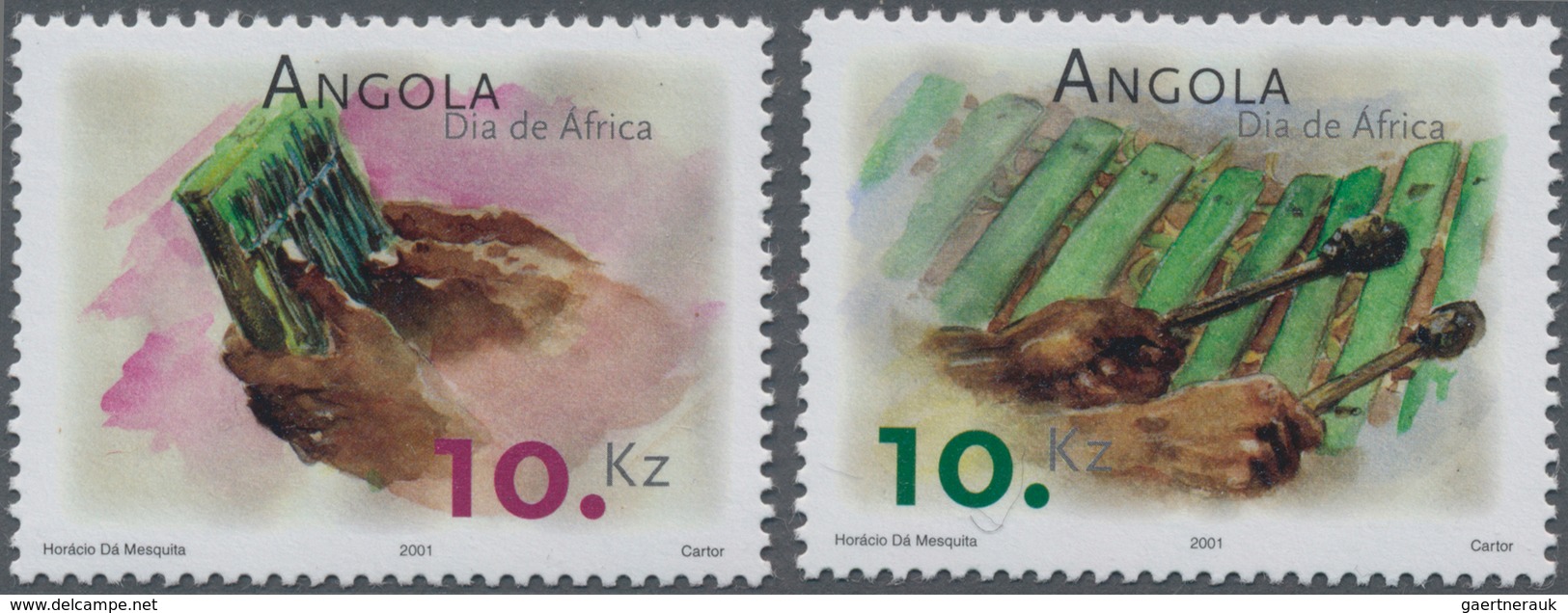 Angola: 2001, AFRICA DAY (Xylophone), Complete Set Of Two In An Investment Lot Of 500 Sets And 500 S - Angola