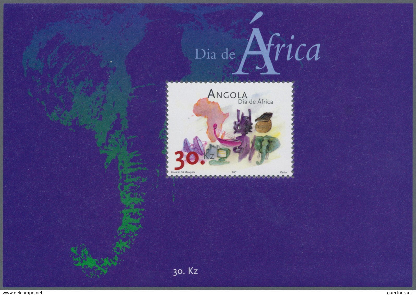 Angola: 2001, AFRICA DAY, Investment Lot Of 500 Souvenir Sheets MNH (Mi.no. Bl. 93; Cat. Val. 3000,- - Angola