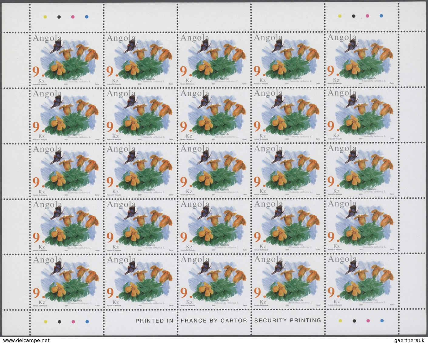 Angola: 2001, BELGICA (PLANTS), Complete Set Of Four In Sheets, In An Investment Lot Of 500 Sets Min - Angola