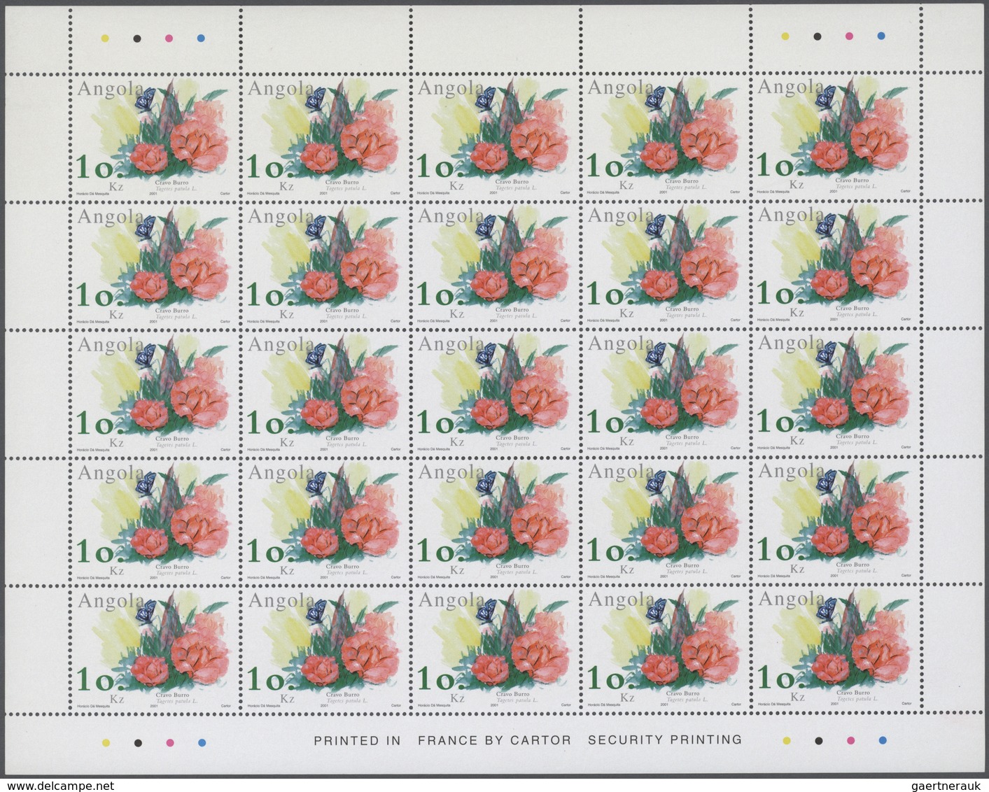 Angola: 2001, BELGICA (PLANTS), Complete Set Of Four In Sheets, In An Investment Lot Of 500 Sets Min - Angola