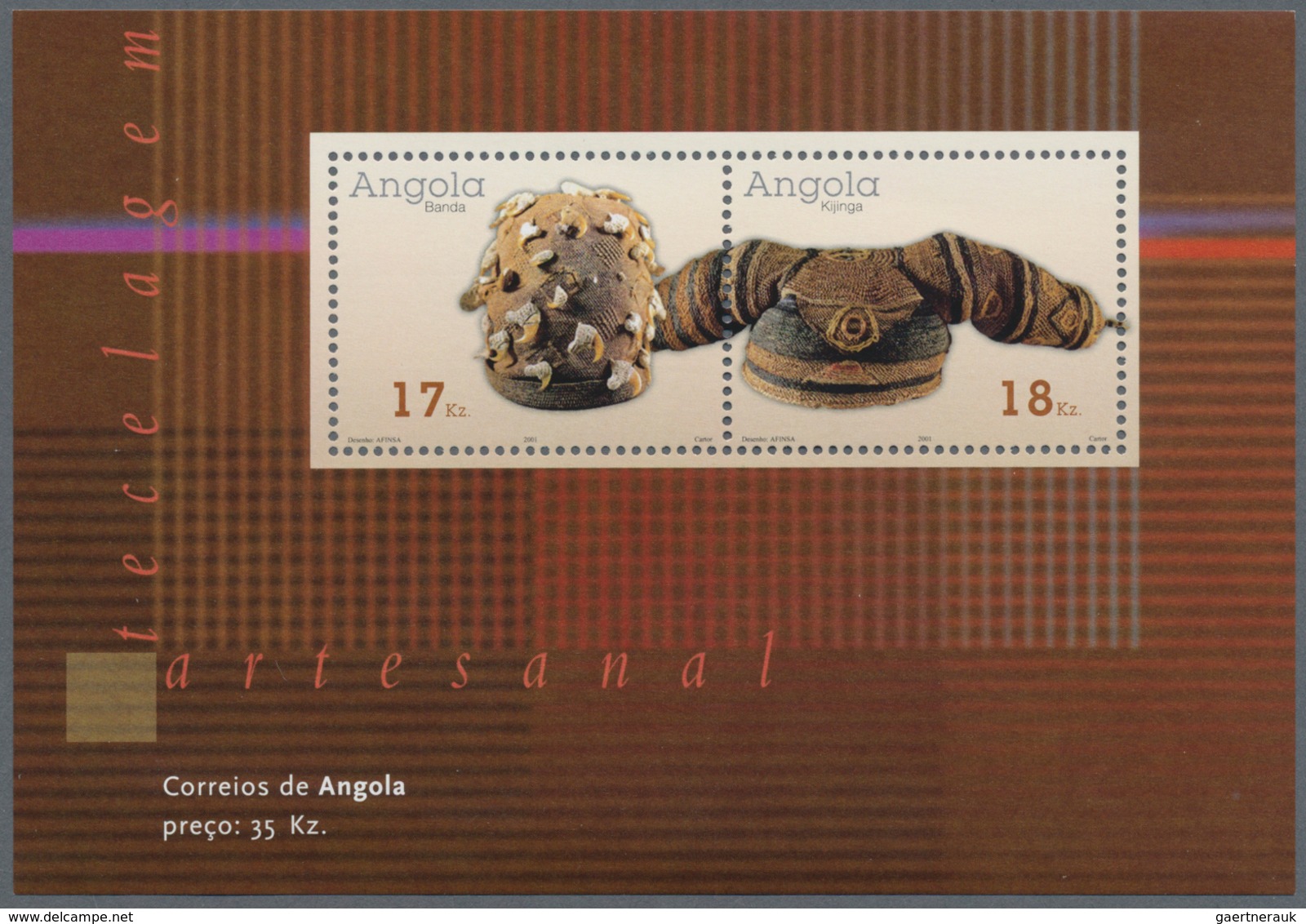 Angola: 2001, „HAND WEAVING“ Souvenir Sheet, Investment Lot Of 1000 Copies Mint Never Hinged (Mi.no. - Angola