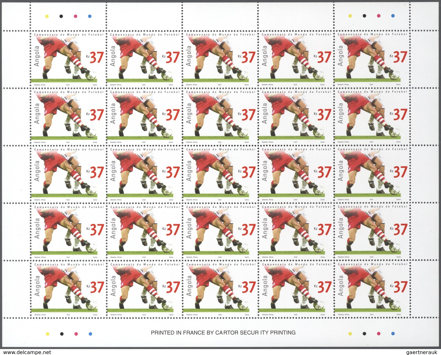 Angola: 2002, FOOTBALL WORLD CHAMPIONSHIP 2002, Complete Set Of Two In An Investment Lot Of 500 Sets - Angola
