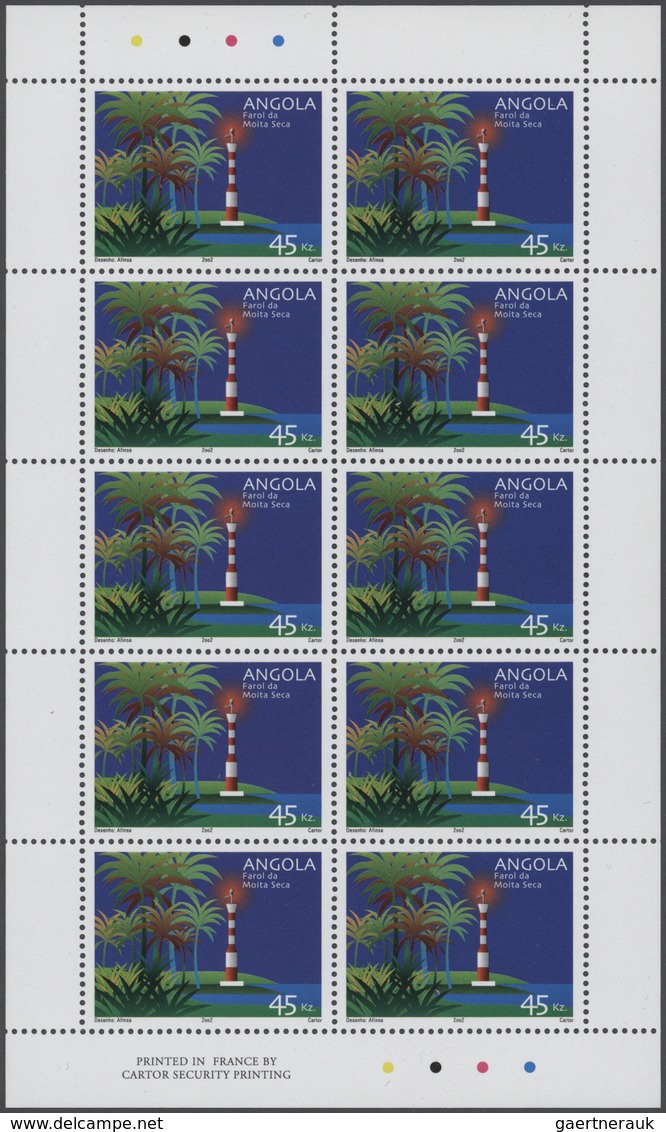 Angola: 2002, LIGHTHOUSES, Complete Set Of Six In Miniature Sheets, In An Investment Lot Of 2000 Set - Angola