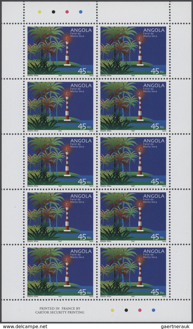 Angola: 2002, LIGHTHOUSES, Complete Set Of Six In Miniature Sheets, In An Investment Lot Of 1000 Set - Angola