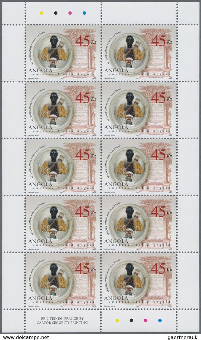 Angola: 2002, ANGOLAN-ITALIAN FRIENDSHIP (LION), Complete Set Of Two In An Investment Lot Of 1000 Se - Angola