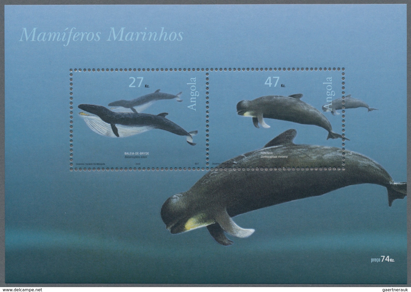 Angola: 2003, „WHALES“ Souvenir Sheet, Investment Lot Of 1000 Copies Mint Never Hinged (Mi.no. Bl. 1 - Angola