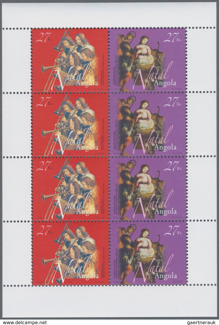 Angola: 2003, „CHRISTMAS “, Complete Set Of 4 In Miniature Sheets, In An Investment Lot Of 400 Sets - Angola