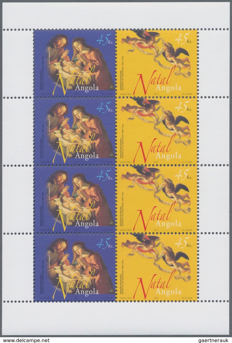 Angola: 2003, „CHRISTMAS “, Complete Set Of 4 In Miniature Sheets, In An Investment Lot Of 400 Sets - Angola