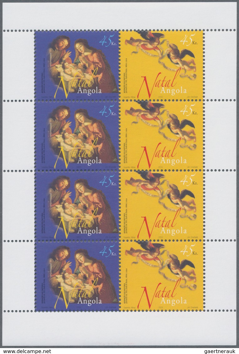 Angola: 2003, „CHRISTMAS “, Complete Set Of 4 In Miniature Sheets, In An Investment Lot Of 400 Sets - Angola