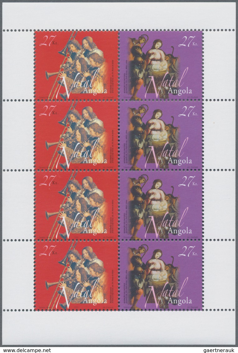 Angola: 2003, „CHRISTMAS “, Complete Set Of 4 In Miniature Sheets, In An Investment Lot Of 400 Sets - Angola