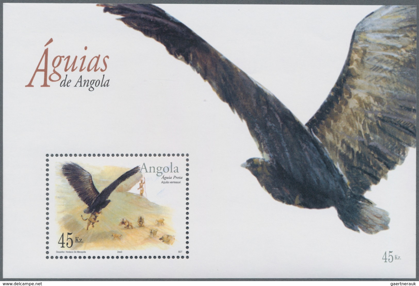 Angola: 2004, EAGLES, Complete Set Of Four In Sheets, In An Investment Lot Of 750 Sets And 500 Copie - Angola