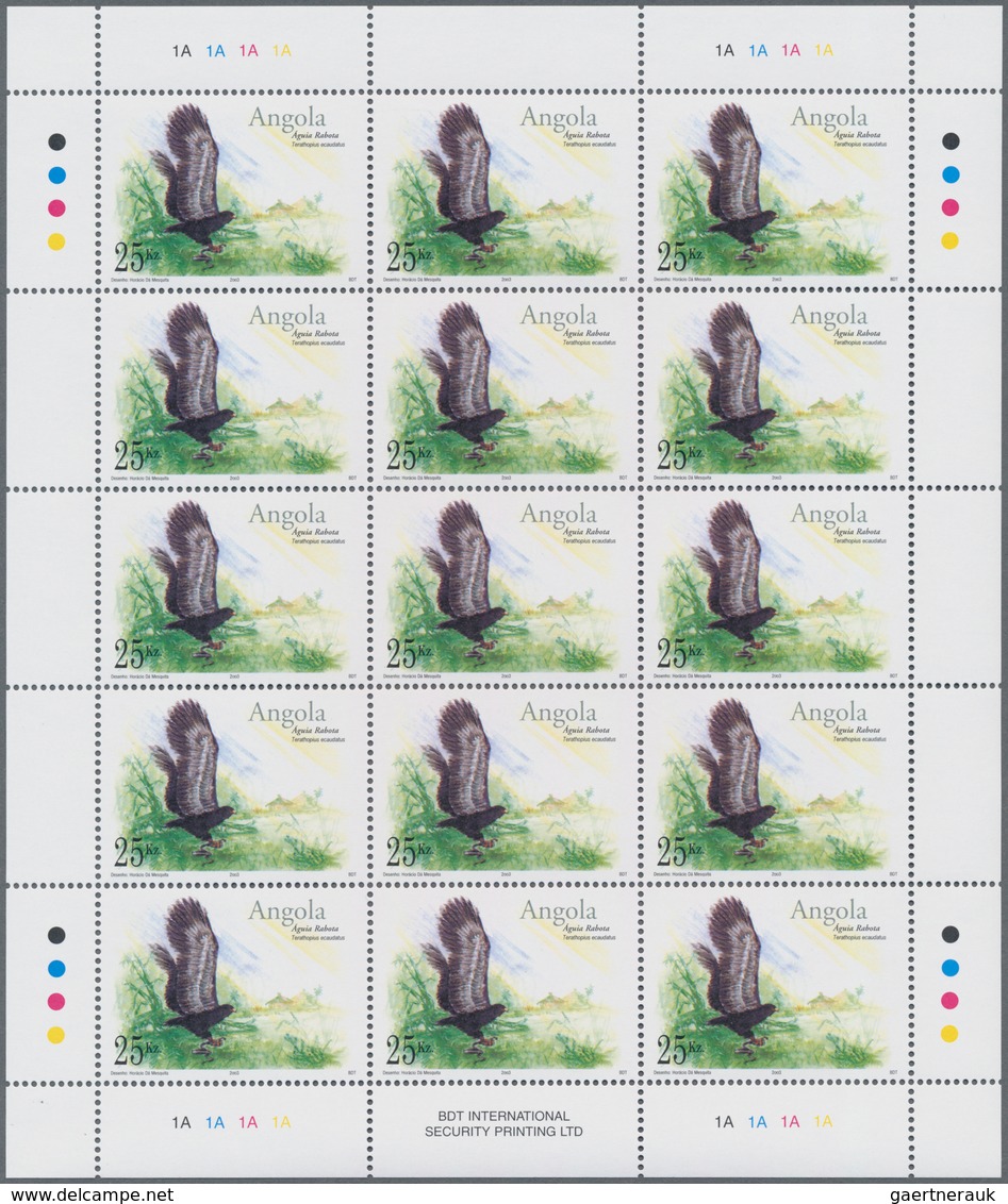 Angola: 2004, EAGLES, Complete Set Of Four In Sheets, In An Investment Lot Of 750 Sets And 500 Copie - Angola