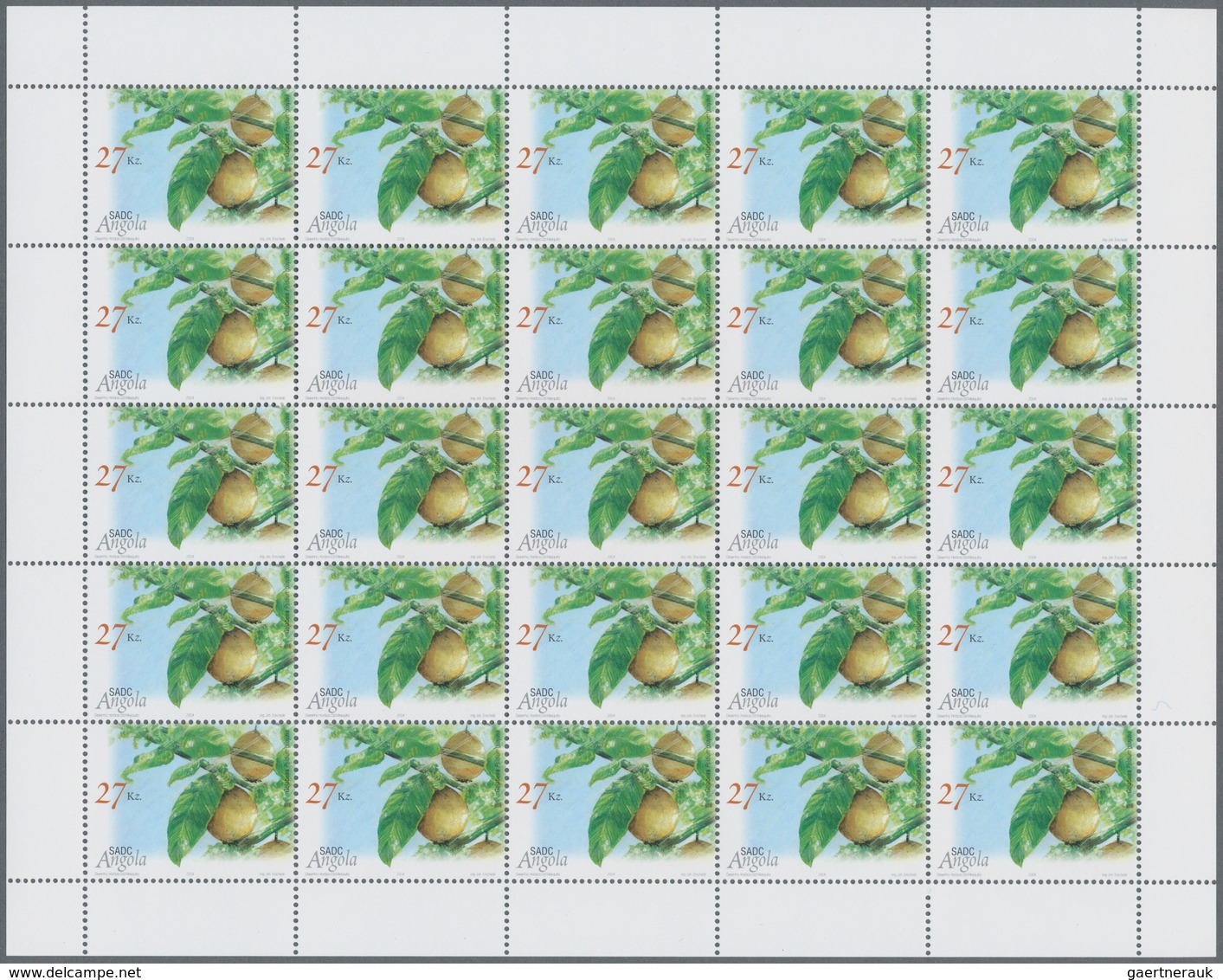 Angola: 2004, „CROP PLANTS “, Complete Set Of 4 In Sheets, In An Investment Lot Of 1000 Sets Mint Ne - Angola