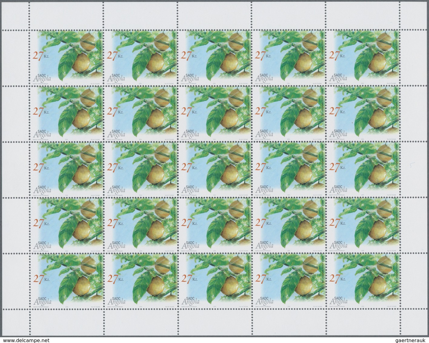 Angola: 2004, „CROP PLANTS “, Complete Set Of 4 In Sheets, In An Investment Lot Of 500 Sets And 500 - Angola