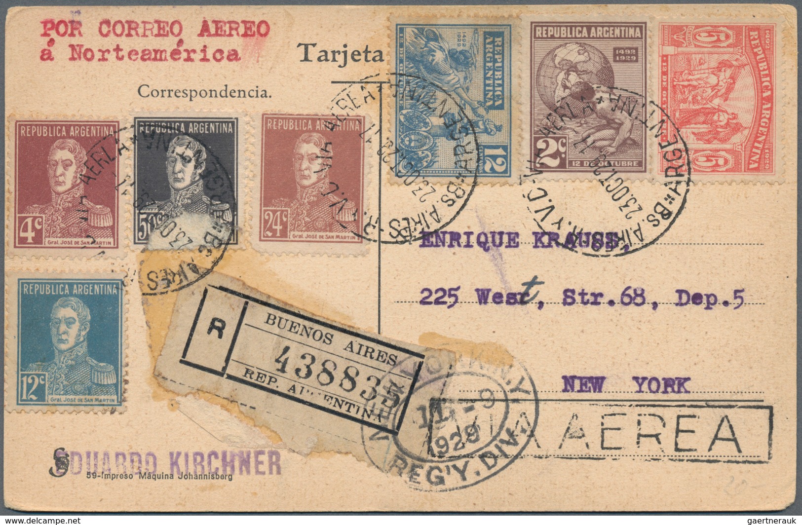 Argentinien: 1894/1954 (ca.), apprx. 290 covers and 17 mint/used stationery mostly from corresponden