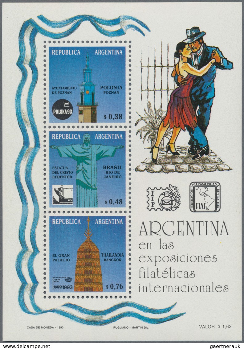 Argentinien: 1985/1993 (ca.), Accumulation Of Mostly Thematic Stamps And Miniature Sheets Incl. Flow - Andere & Zonder Classificatie