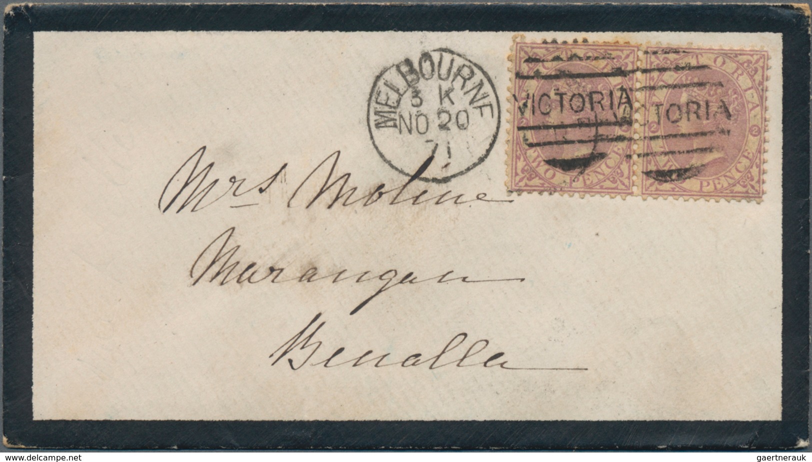 Australische Staaten: 1871/1872, Eight Mourning Covers, Six From Victoria And Two From New Southwale - Colecciones