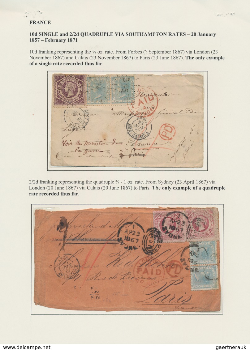 Neusüdwales: 1859/1967, Two Exhibition Pages Containing 3 Fronts And One Complete Letter, All With D - Covers & Documents