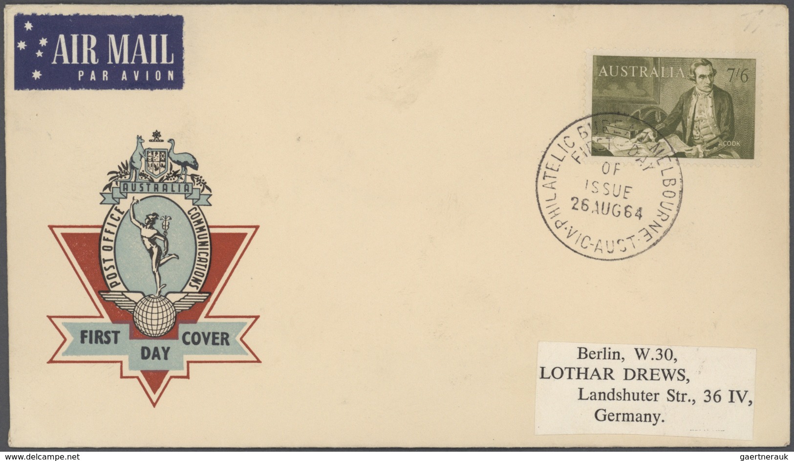 Australien: 1916/1965 (ca.), accumulation with about 320 covers incl. several FDC’s and some postal