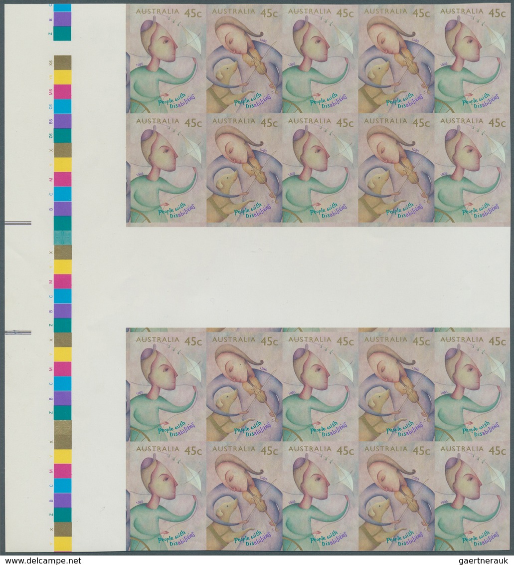 Australien: 1995/96, Big Lot IMPERFORATED Stamps For Investors Or Specialist Containing 4 Different - Verzamelingen