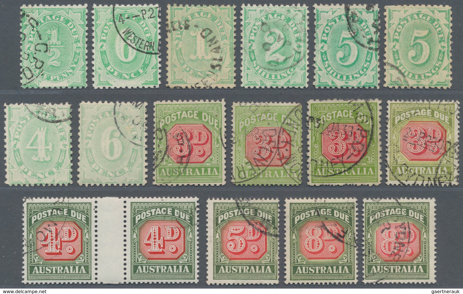 Australien - Portomarken: 1902/1960 (ca.), Small Collection Of The Postage Dues Incl. Different Type - Strafport