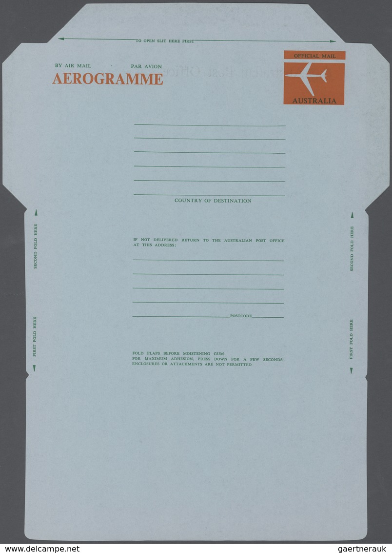 Australien - Ganzsachen: 1945/1981 (ca.), Accumulation With Approx. 2.300 UNFOLDED AIRLETTERS And AE - Postal Stationery