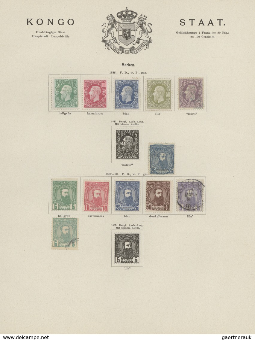 Belgisch-Kongo - Kongo-Staat: 1886-1887, Albumseite Mit 12 Werten, Dabei Mi.Nr. 5 (*) Und Mi.Nr. 10 - Unused Stamps