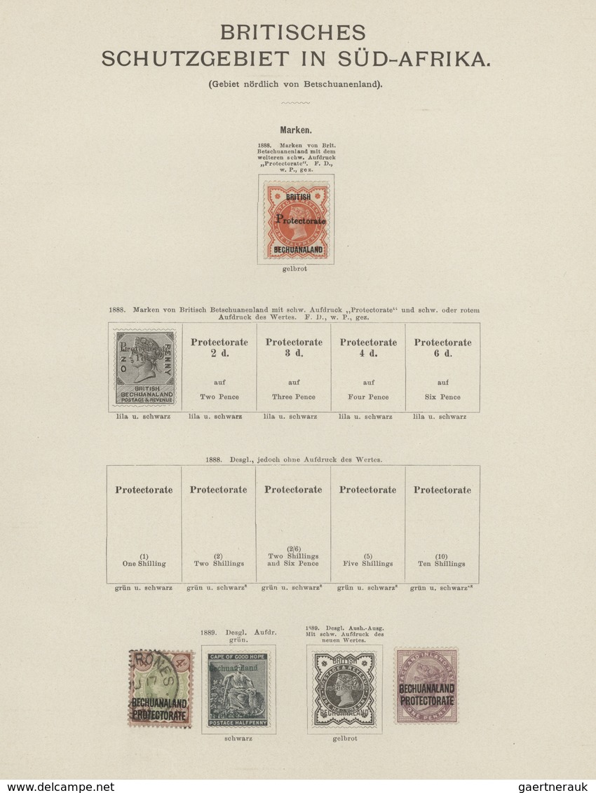 Betschuanaland: 1885-89, Kleine Sammlung Mit Mi.Nr. 1-8 Ungebraucht Oder Gestempelt, Sauber Auf Albu - 1885-1964 Protectoraat Van Bechuanaland