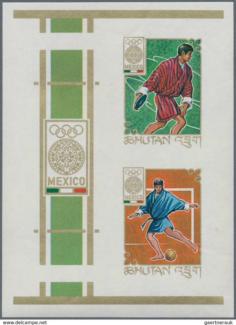 Bhutan: 1964/1988 (ca.), Duplicated Accumulation In Large Box With Mostly IMPERFORATE Single Stamps, - Bhutan