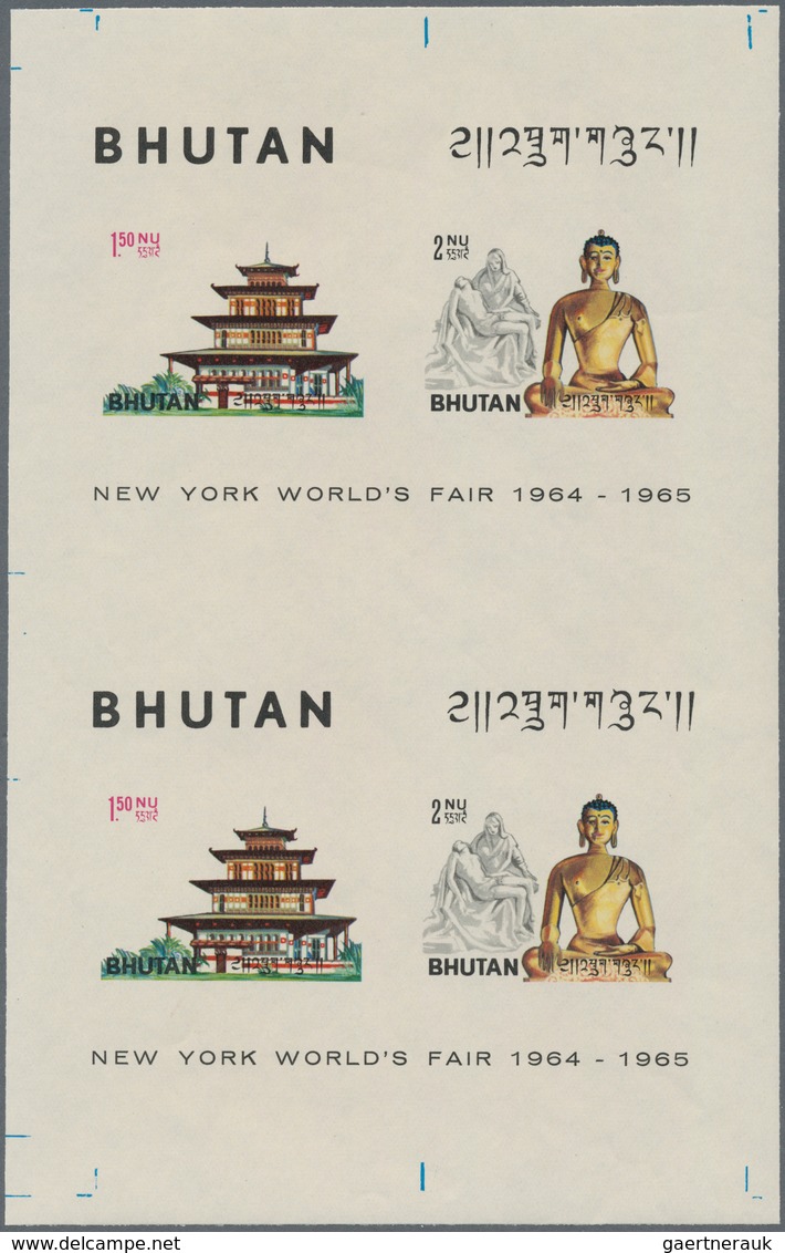 Bhutan: 1964/1988 (ca.), duplicated accumulation in large box with mostly IMPERFORATE single stamps,