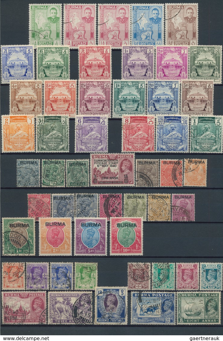 Birma / Burma / Myanmar: 1937/1949, Mint And Used Collection On Stockpages, Comprising E.g. 1937 Ove - Myanmar (Burma 1948-...)