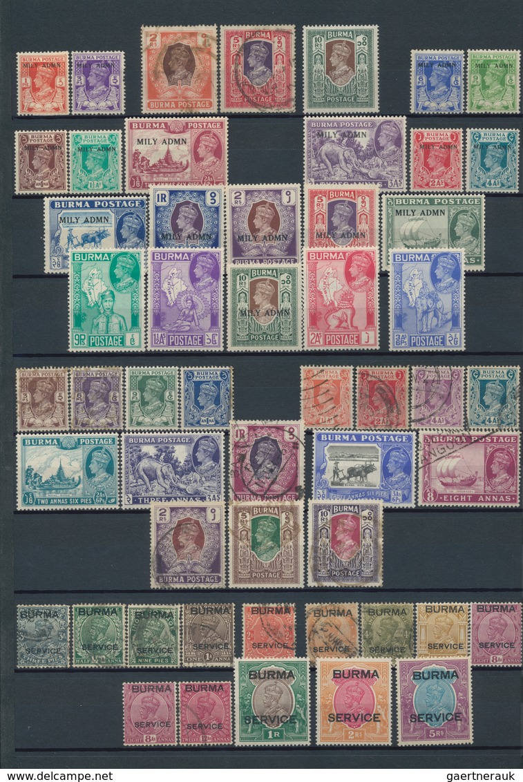 Birma / Burma / Myanmar: 1937/1949, Mint And Used Collection On Stockpages, Comprising E.g. 1937 Ove - Myanmar (Birmanie 1948-...)