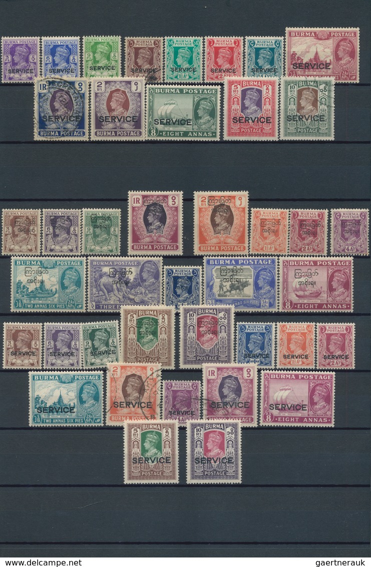 Birma / Burma / Myanmar: 1937/1949, Mint And Used Collection On Stockpages, Comprising E.g. 1937 Ove - Myanmar (Burma 1948-...)