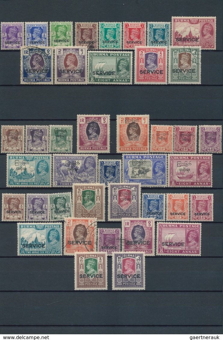 Birma / Burma / Myanmar: 1937/1949, Mint And Used Collection On Stockpages, Comprising E.g. 1937 Ove - Myanmar (Birma 1948-...)
