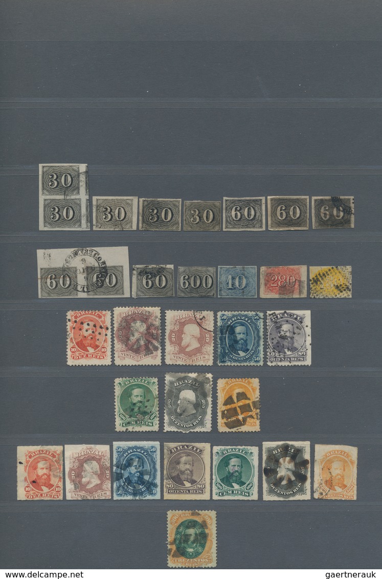 Brasilien: 1843-1900, Collection Including First Issue 30r. To 90r. Black Complete Used Set, 30r. An - Oblitérés