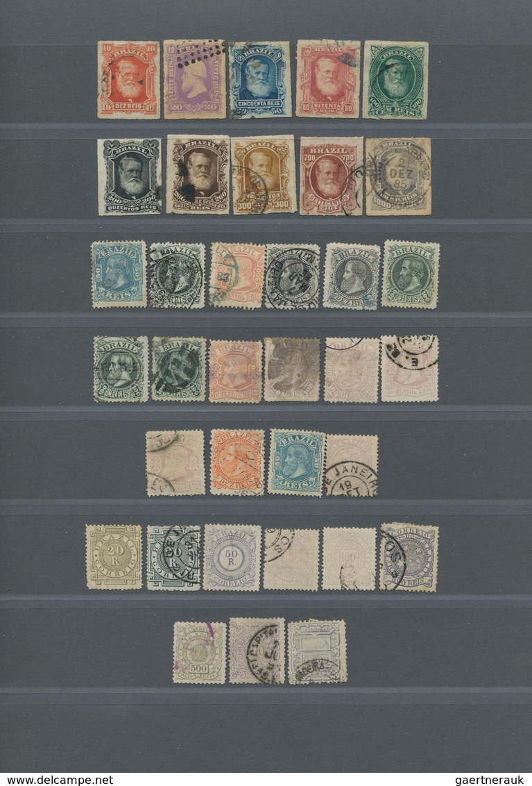 Brasilien: 1843-1900, Collection Including First Issue 30r. To 90r. Black Complete Used Set, 30r. An - Used Stamps