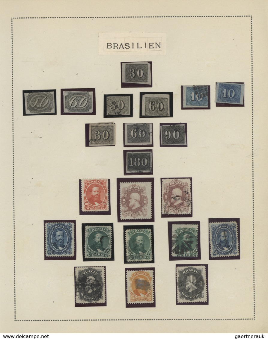 Brasilien: 1844-1920, Collection On Old Album Pages Containing Classic Imperf And Perf Issues, Sc.7, - Oblitérés