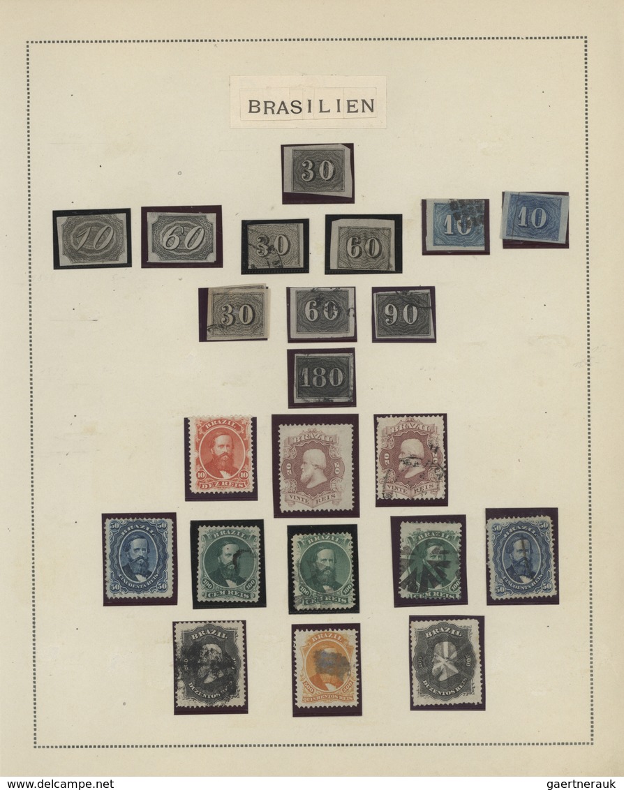 Brasilien: 1844-1920, Collection On Old Album Pages Containing Classic Imperf And Perf Issues, Sc.7, - Gebraucht