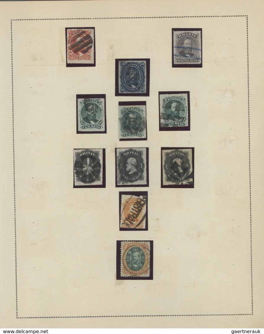 Brasilien: 1844-1920, Collection On Old Album Pages Containing Classic Imperf And Perf Issues, Sc.7, - Oblitérés