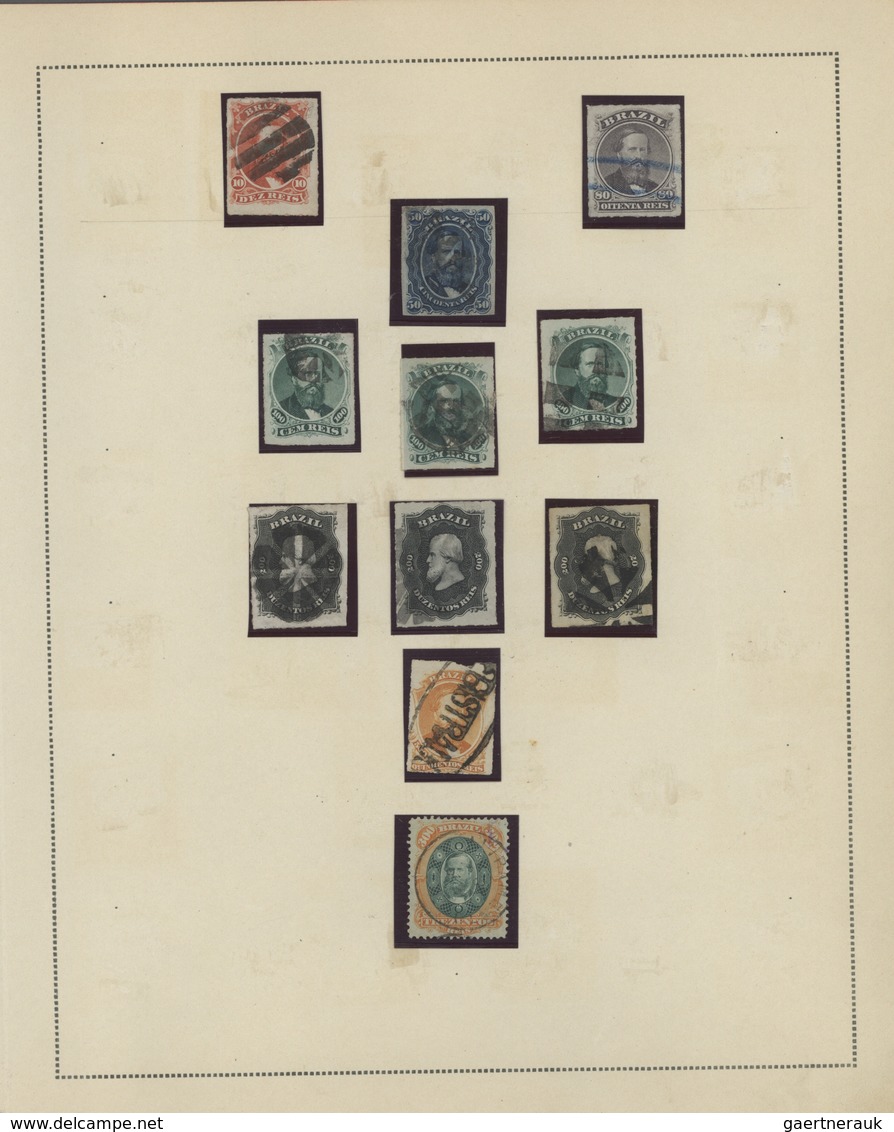 Brasilien: 1844-1920, Collection On Old Album Pages Containing Classic Imperf And Perf Issues, Sc.7, - Usados