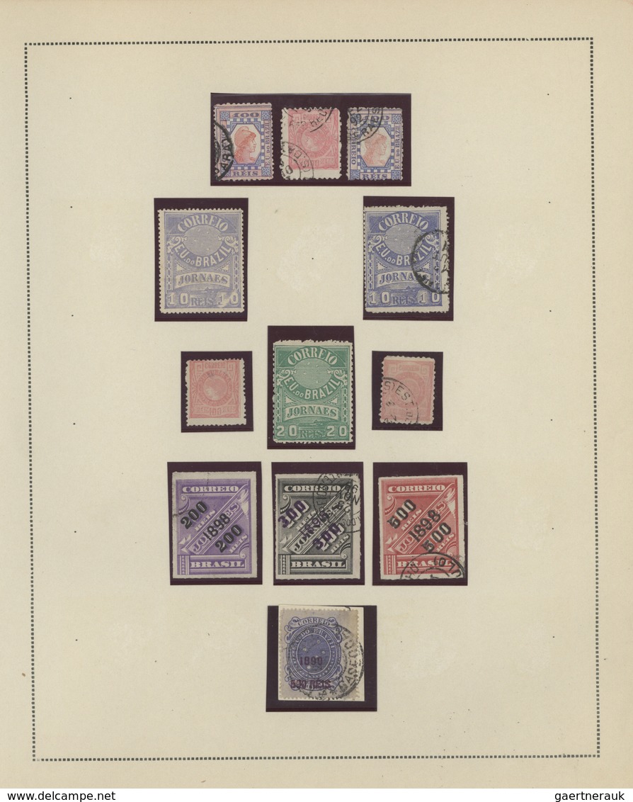 Brasilien: 1844-1920, Collection on old album pages containing classic imperf and perf issues, Sc.7,