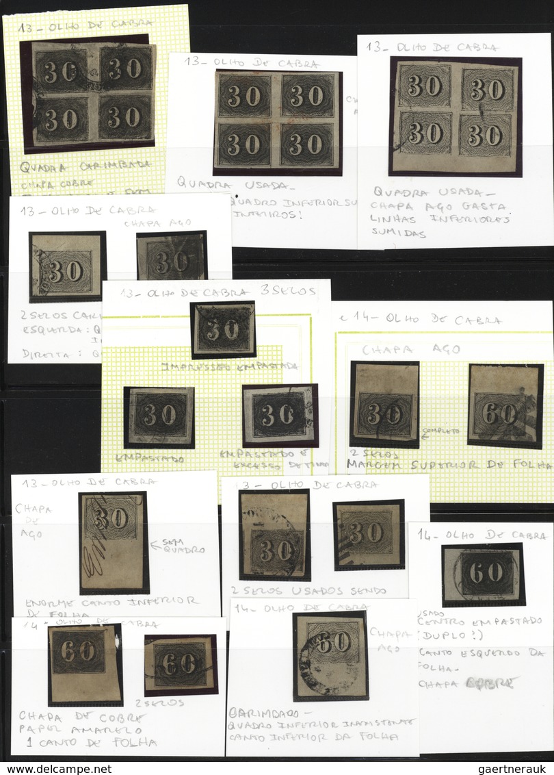 Brasilien: 1849, Verticais, 30r. Black And 60r. Black, Specialised Assortment Of 26 Stamps (incl. Th - Usati