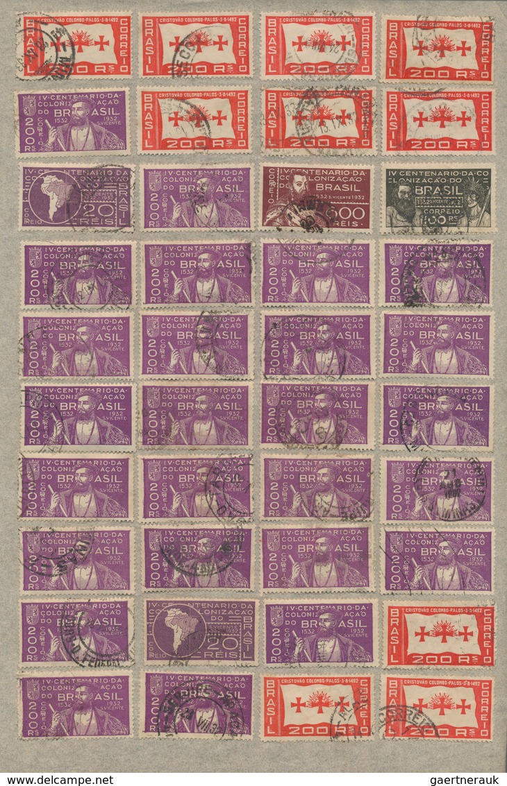 Brasilien: 1900/1960 (ca.), Mainly From 1920, Very Comprehensive Accumulation Of Apprx. 30.000 Mainl - Used Stamps