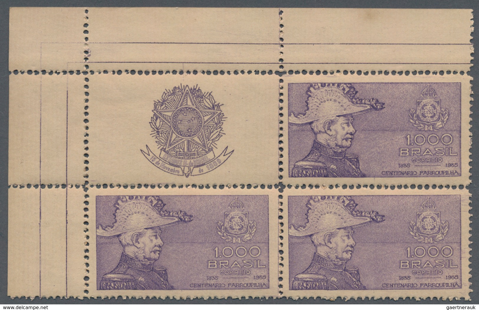 Brasilien: 1919/1958, MARGIN IMPRINTS, Splendid Mint Collection Of 225 Units Up To Blocks Of 70, Sho - Gebruikt