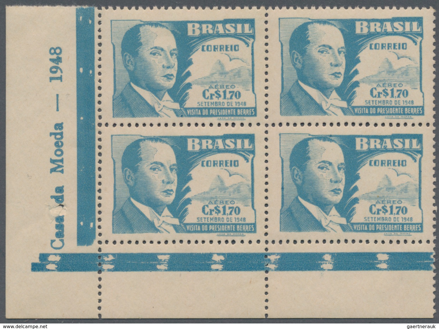 Brasilien: 1919/1958, MARGIN IMPRINTS, Splendid Mint Collection Of 225 Units Up To Blocks Of 70, Sho - Gebruikt