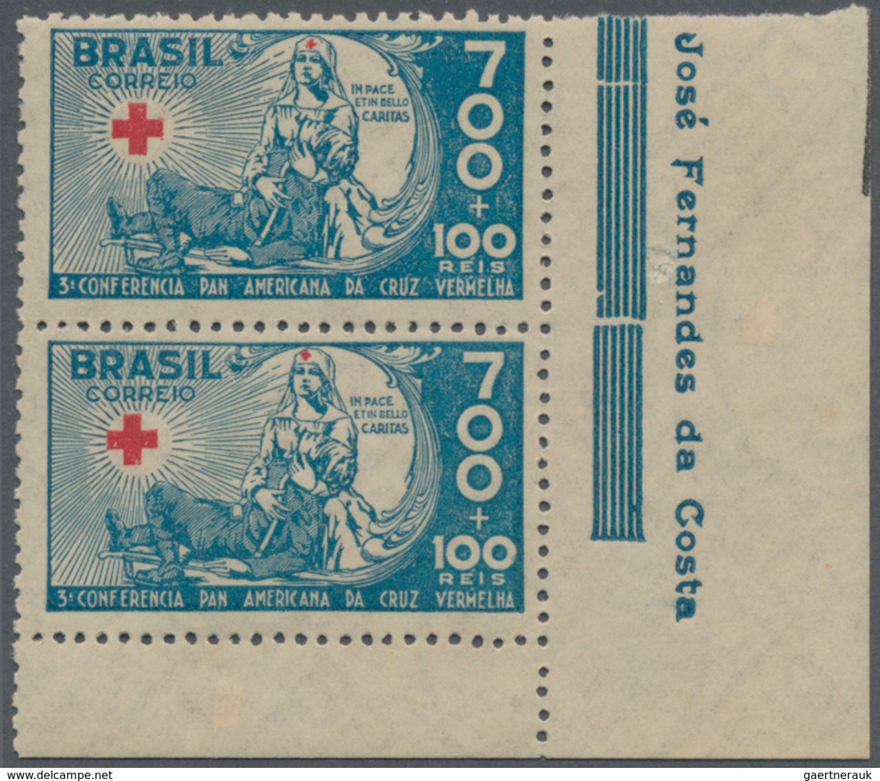 Brasilien: 1919/1958, MARGIN IMPRINTS, splendid mint collection of 225 units up to blocks of 70, sho