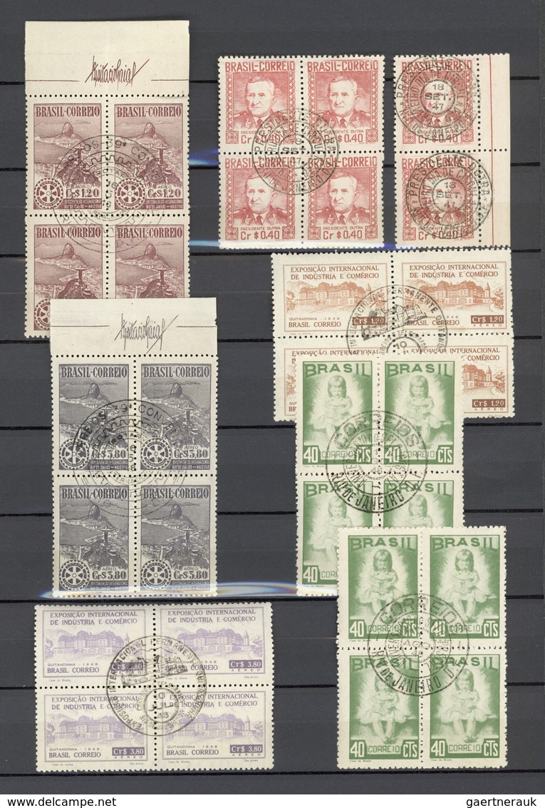 Brasilien: 1930/1955, Specialised Assortment Of Used Units Up To Block Of 20, Comprising Definitves - Oblitérés